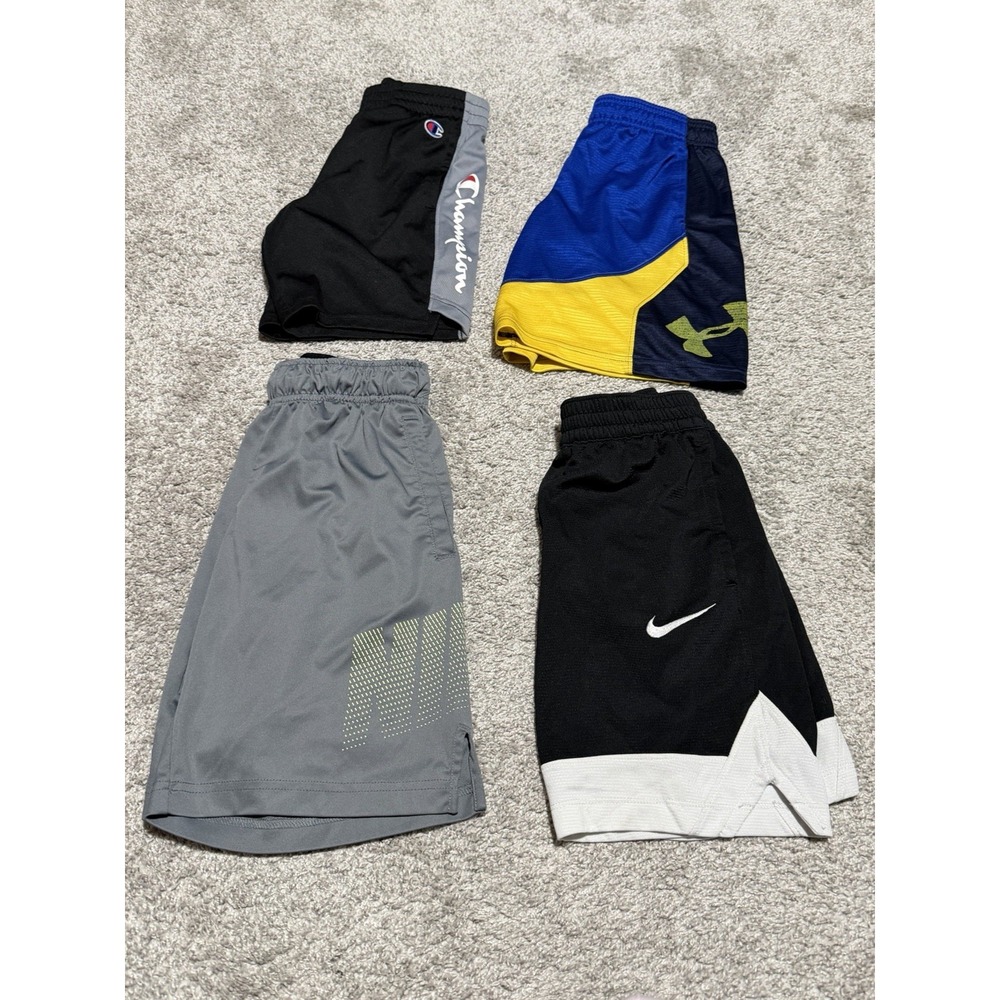 Lot of 4 Youth Boy's Size Small Nike Under Armour Champion Shorts